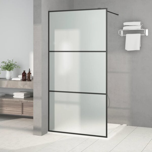 VidaXL Sprchová zástěna walk-in mléčné ESG sklo [152113] Barva: Černá, Velikost: 80 x 195 cm
