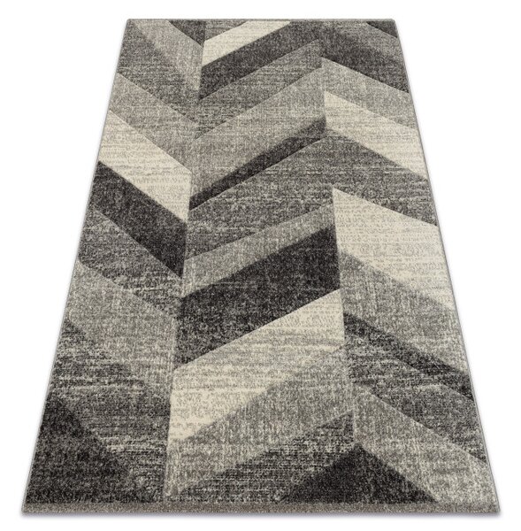 Koberec FEEL 5673/16811 HERRINGBONE černý / šedý / krémový