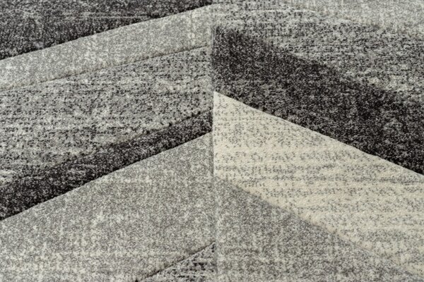 Koberec FEEL 5673/16811 HERRINGBONE černý / šedý / krémový