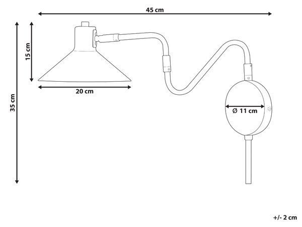 Nástěnná lampa BALIEM Bílá Kov Nastavitelná