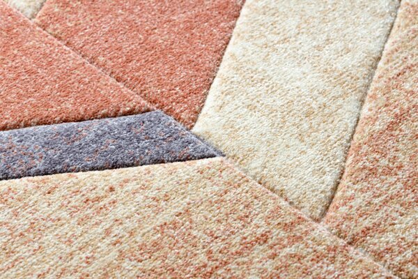 Koberec FEEL 5673/17931 HERRINGBONE béžový / terakota / fialový