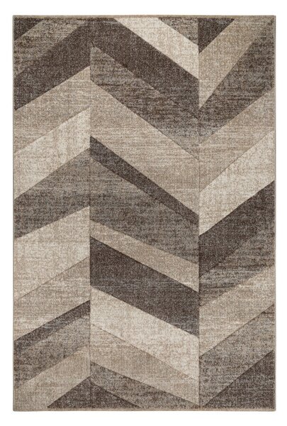 Koberec FEEL 5673/15055 HERRINGBONE béžový / hnědý / krémový