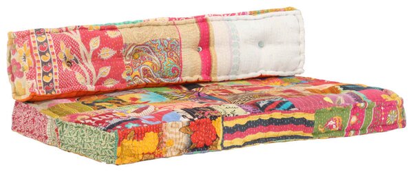 Poduška na pohovku z palet vícebarevná textil patchwork