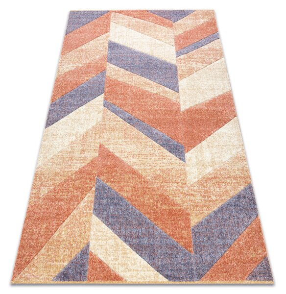 Koberec FEEL 5673/17931 HERRINGBONE béžový / terakota / fialový