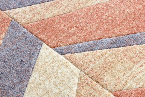 Koberec FEEL 5673/17931 HERRINGBONE béžový / terakota / fialový