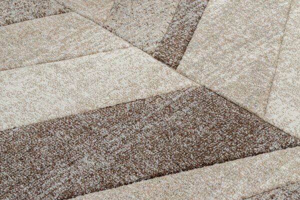 Koberec FEEL 5673/15055 HERRINGBONE béžový / hnědý / krémový