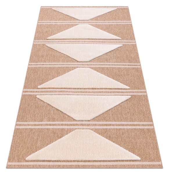 Koberec SPARK 0698A geometrický / trojúhelníky, béžový / krémový