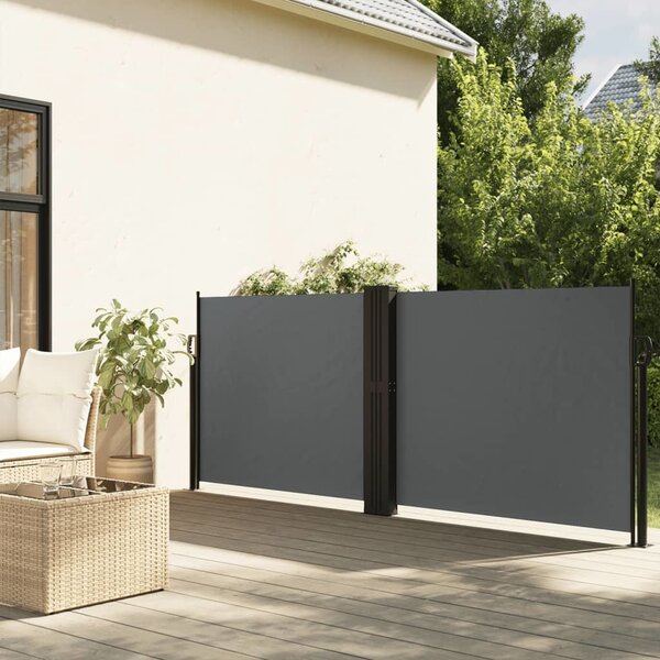 VidaXL Zatahovací boční markýza [4004614] Barva: krémová, Velikost: 200 x 1000 cm