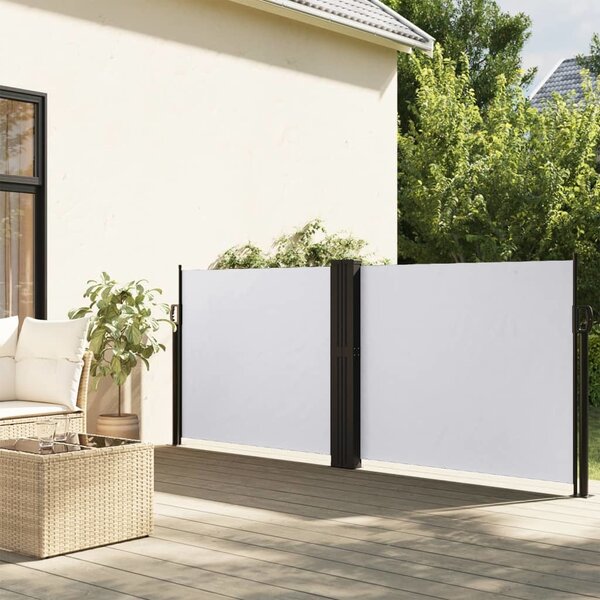VidaXL Zatahovací boční markýza [4004614] Barva: krémová, Velikost: 200 x 1000 cm