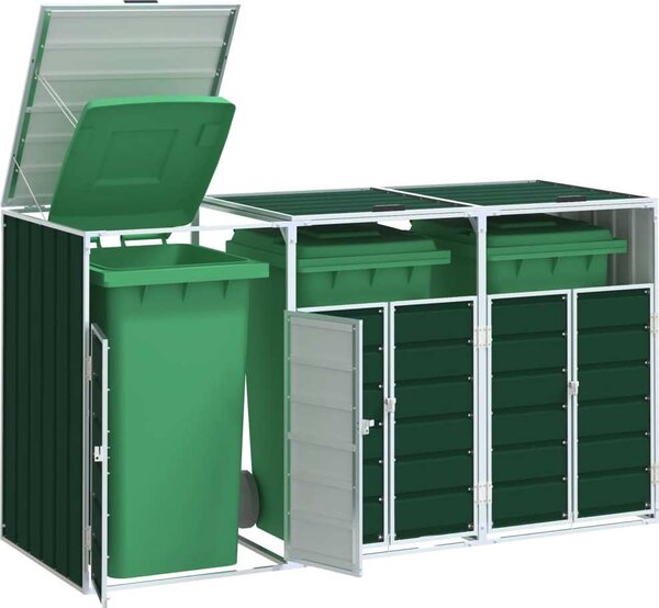VidaXL Box na 3 popelnice 216 x 81 x 115 cm ocel [4006182] Barva: Hnědá