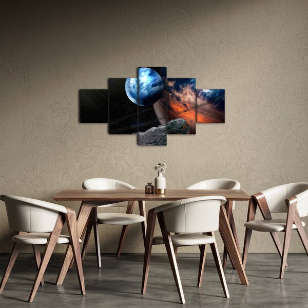 Obraz planety ve vesmíru (125x70 cm)