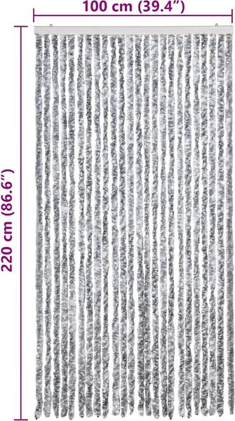 VidaXL Záclona proti hmyzu Chenille [284281] Barva: béžová a hnědá, Velikost: 90 x 200 cm