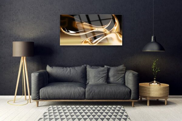 Obraz na skle Zlato Abstrakce Art Umění 100x50 cm 2 Přívěsky