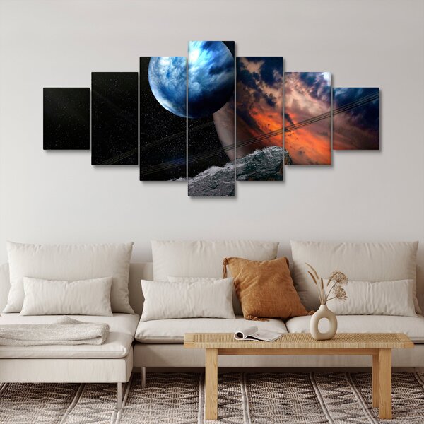 Obraz planety ve vesmíru (210x100 cm)