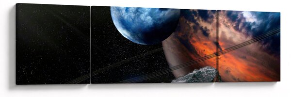Obraz planety ve vesmíru (170x50 cm)