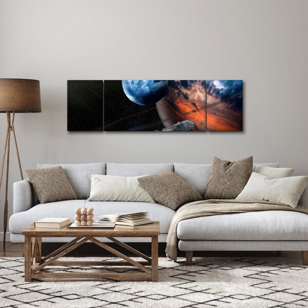 Obraz planety ve vesmíru (170x50 cm)