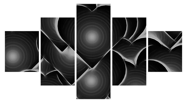 Obraz černo-bílých srdcí (125x70 cm)