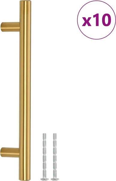 VidaXL Nábytkové úchytky 10 ks nerezová ocel [155358] Barva: Stříbrná, Velikost: 64 mm
