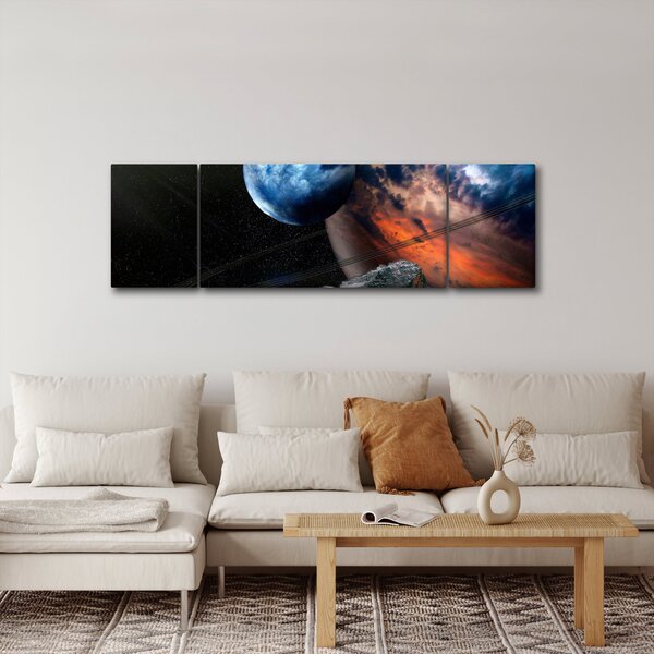 Obraz planety ve vesmíru (170x50 cm)