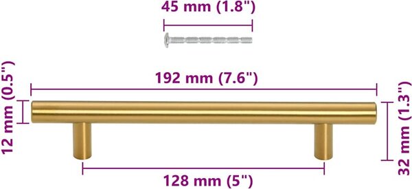 VidaXL Nábytkové úchytky 10 ks nerezová ocel [155358] Barva: Stříbrná, Velikost: 64 mm