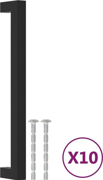 VidaXL Nábytkové úchytky 10 ks nerezová ocel [3203675] Barva: Černá, Velikost: 64 mm