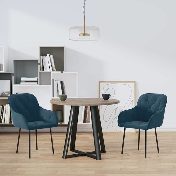 VidaXL Jídelní židle 2 ks samet, celkové rozměry 57 x 61 x 80 cm [344854] Barva: Žlutá