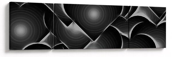 Obraz černo-bílých srdcí (170x50 cm)