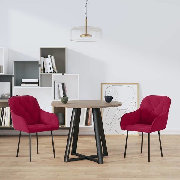 VidaXL Jídelní židle 2 ks samet, celkové rozměry 57 x 61 x 80 cm [344854] Barva: Žlutá