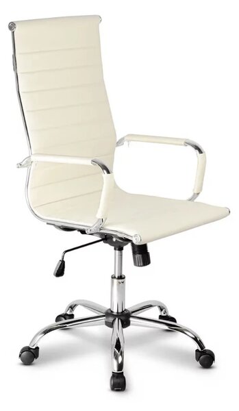 Otočná kancelářská židle DELUXE Plus — ekokůže, krémová