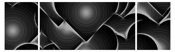 Obraz černo-bílých srdcí (170x50 cm)