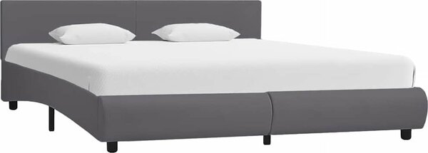 VidaXL Rám postele s LED světlem umělá kůže [285492] Barva: Šedá, Velikost: 90 x 200 cm (rám 217 x 94 x 65 cm)