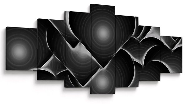 Obraz černo-bílých srdcí (210x100 cm)