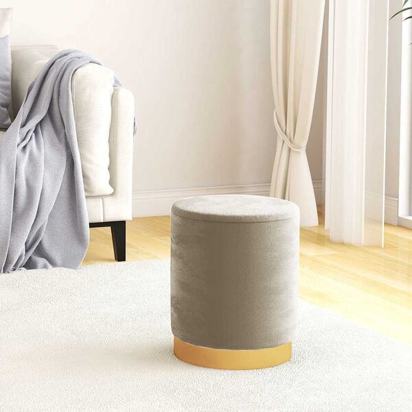 VidaXL Kulatá stolička s úložným prostorem samet 31 x 37 cm [340283] Barva: Hnědá