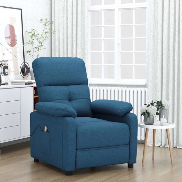 VidaXL Masážní křeslo textil, rozměry sedáku 50 x 54,5 x 45 cm [348297] Barva: Černá