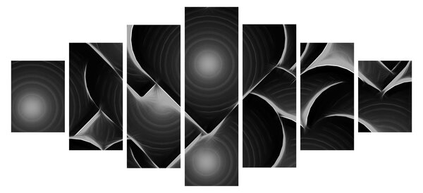 Obraz černo-bílých srdcí (210x100 cm)