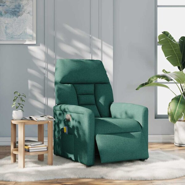 VidaXL Elektrické masážní polohovací křeslo textil, rozměry ve vzpřímené poloze 72 x 90 x 99 cm [3303025] Barva: světle šedá