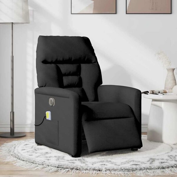 VidaXL Elektrické masážní polohovací křeslo textil, rozměry ve vzpřímené poloze 72 x 90 x 99 cm [3303025] Barva: světle šedá