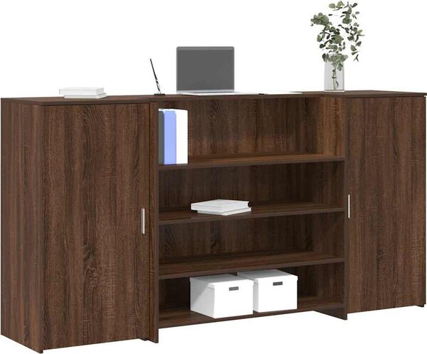 VidaXL Recepční stůl kompozitní dřevo [3324179] Barva: Betonová šedá, Velikost: 180 x 50 x 103.5 cm