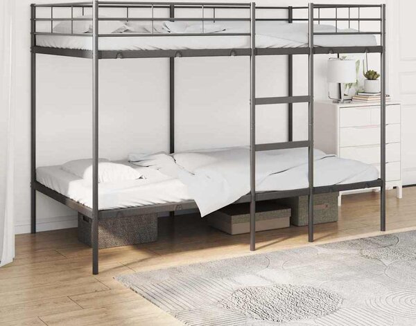 VidaXL Patrová postel bez matrace ocel [42000323] Barva: Bílá, Velikost: 80 x 200 cm (rám 207 x 79,5 x 150 cm)