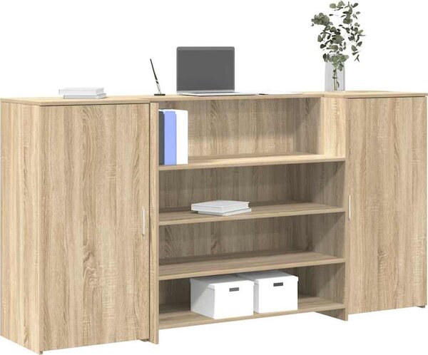 VidaXL Recepční stůl kompozitní dřevo [3324179] Barva: Betonová šedá, Velikost: 180 x 50 x 103.5 cm