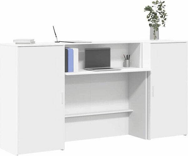 VidaXL Recepční stůl kompozitní dřevo [3324215] Barva: Bílá, Velikost: 180 x 50 x 103.5 cm
