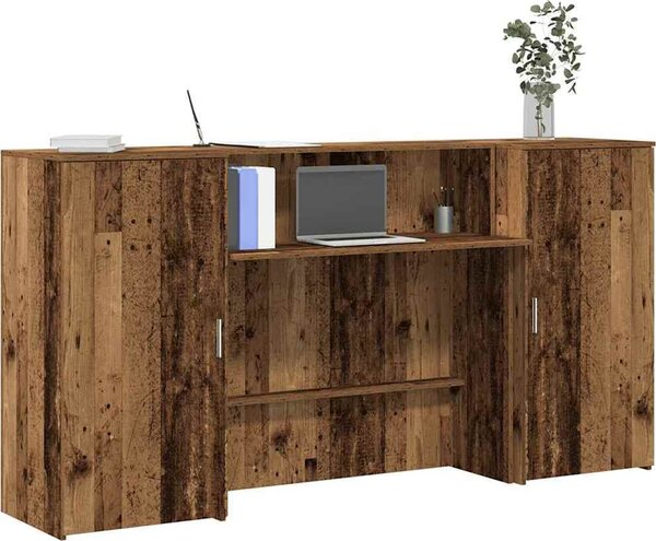 VidaXL Recepční stůl kompozitní dřevo [3324215] Barva: Bílá, Velikost: 180 x 50 x 103.5 cm