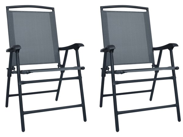 Skládací zahradní židle 2 ks textilen šedé
