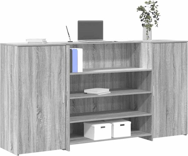 VidaXL Recepční stůl kompozitní dřevo [3324179] Barva: Betonová šedá, Velikost: 180 x 50 x 103.5 cm