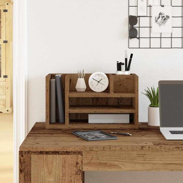 VidaXL Stolní organizér 44,5 x 24 x 25 cm kompozitní dřevo [848038] Barva: Bílá