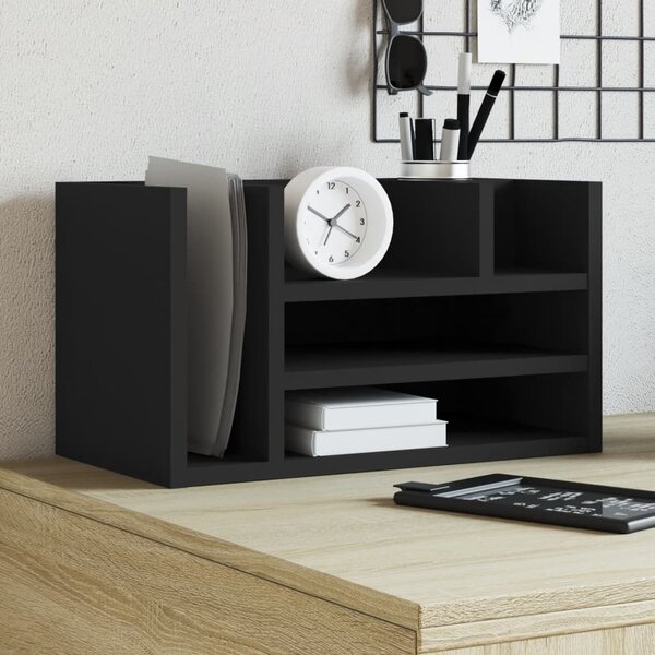 VidaXL Stolní organizér 44,5 x 24 x 25 cm kompozitní dřevo [848038] Barva: Bílá