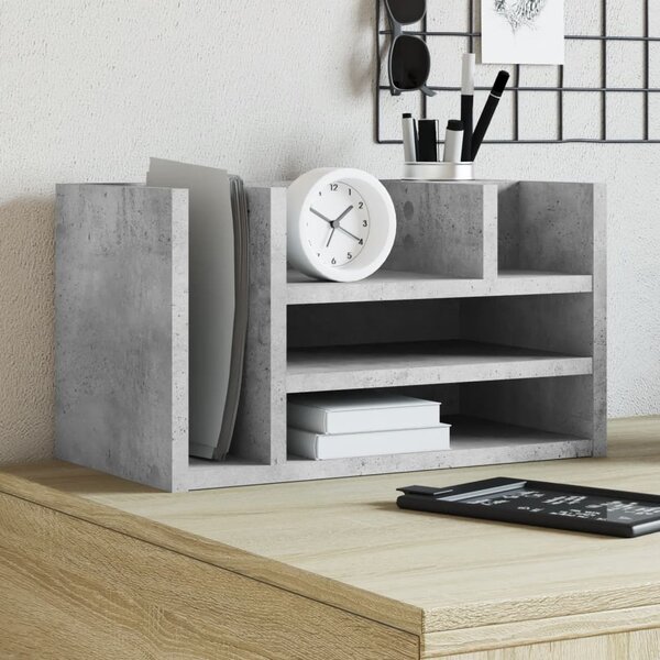 VidaXL Stolní organizér 44,5 x 24 x 25 cm kompozitní dřevo [848038] Barva: Bílá