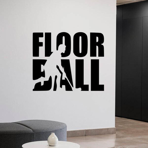 Živá Zeď Samolepka Nápis Floorball Barva: černá