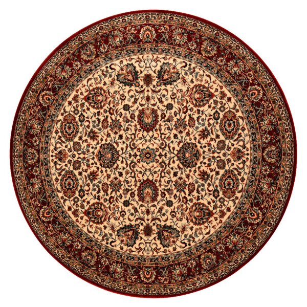 Koberec KASHQAI 4362 102 ornament, béžový / bordový kruh