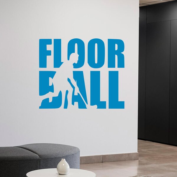 Živá Zeď Samolepka Nápis Floorball Barva: černá